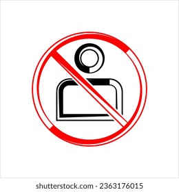 Blocked User Icon, Digital Account Access, Action Login Disallowed, Denied Vector Art Illustration