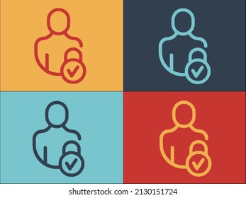 Blocked User Logo Template, Simple Flat Icon of user,icon,symbol