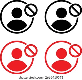 Persona de usuario bloqueada Conjunto de iconos, eliminar el signo de usuario, bloquear el símbolo de glifo de Cuenta Seguir, icono de usuario, aprobar usuario,
