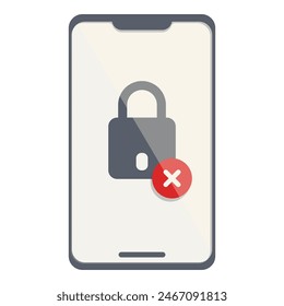 Blocked user phone icon cartoon vector. Safety error. System reset