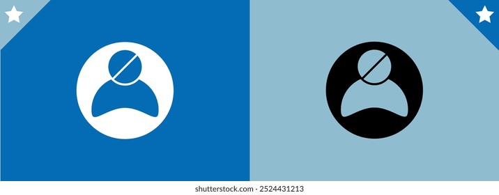 Blocked user profile. Block person icon. Vector illustration