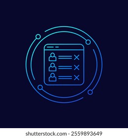 blocked users list icon, linear design