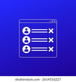 blocked users list vector design