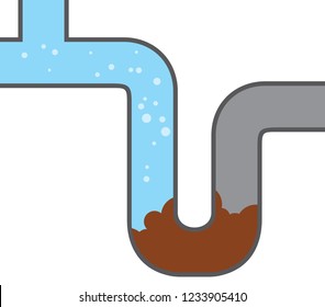 Blocked Water Pipe (clog Icon )