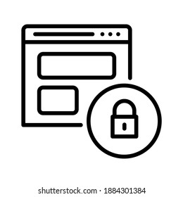 Blocked website icon. Line vector. Isolate on white background.
