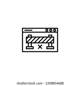 Blocked website line icon