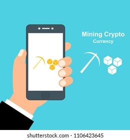Blockhain scheme, mining crypto currency, server room, powered computers, data processing, money transaction in internet vector technology
