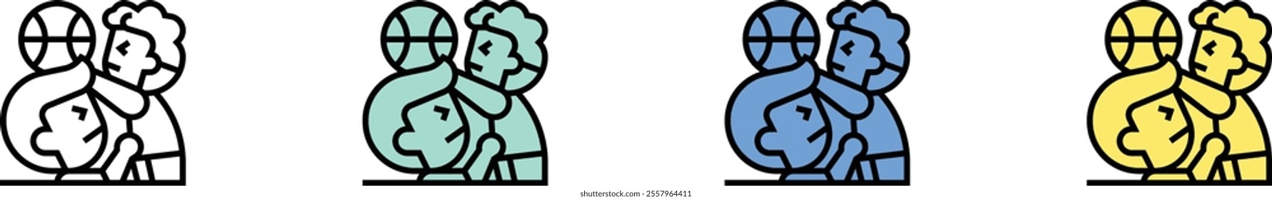 blocking icon. Outline, Green, Blue and Yellow Style Design Isolated On White Background