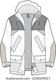 BLOQUEANDO EL JACKET PARA HOMBRES Y NIÑOS CON VECTOR