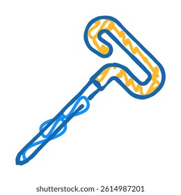 blocking pins knitting wool doodle icon sketch vector. blocking pins knitting wool sign. isolated symbol illustration