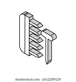 blocking pins knitting wool isometric icon vector. blocking pins knitting wool sign. isolated symbol illustration