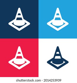 Blocking Road blue and red four color minimal icon set