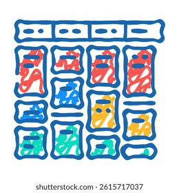blocking time management doodle icon sketch vector. blocking time management sign. isolated symbol illustration