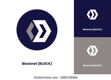 Blocknet (BLOCK) Blockchain based crypto currency logo symbol vector illustration 