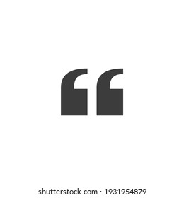 Blockquote Icon Isolated on Black and White Vector Graphic