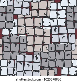 Blocks of 9 uneven quadrangles located chaotically form an interesting pattern. Checkered texture with random order.