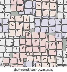 Blocks of 9 uneven quadrangles located chaotically form an interesting pattern. Checkered texture with random order.