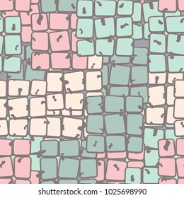 Blocks of 9 uneven quadrangles located chaotically form an interesting pattern. Checkered texture with random order.