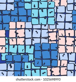 Blocks of 9 uneven quadrangles located chaotically form an interesting pattern. Checkered texture with random order.