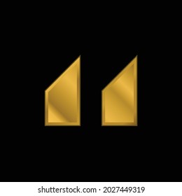 Blocks With Angled Cuts gold plated metalic icon or logo vector