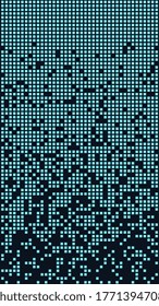 Blocks Of Blue Falling Down. It Looks Like A Disk Defragmenter Or A Tetris Game. Vector EPS 10.