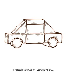 Blocks car icon. Subtable to place on toys, kids, etc.