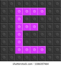 Blocks in english capital letter E, alphabet set, flat design suitable for use as teaching material fir kindergarten