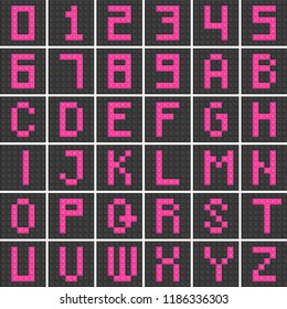 Blocks in english capital letter A to Z , alphabet and number set,flat design suitable for use as poster for kindergarten children