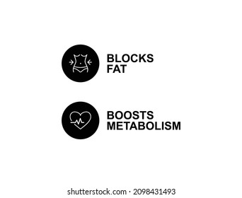 Blocks Fat And Boost Metabolism Icon Vector Illustration