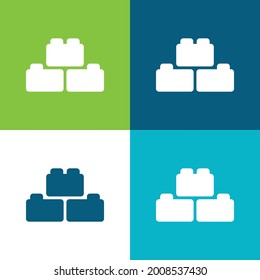 Blocks Flat four color minimal icon set