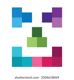 Blocks Flat Icon Design For Personal nad Commercial Use