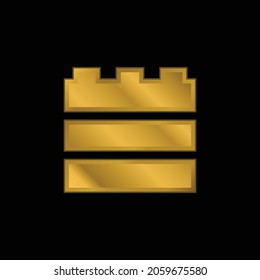 Blocks gold plated metalic icon or logo vector