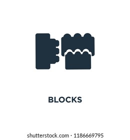Blocks icon. Black filled vector illustration. Blocks symbol on white background. Can be used in web and mobile.