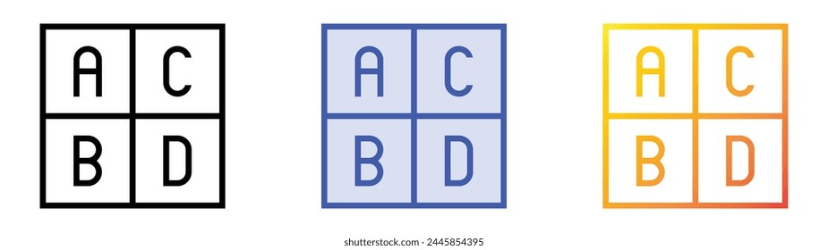 blocks icon. Linear, Blue Fill and Gradient Style Design Isolated On White Background