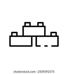 blocks icon. Outline style design isolated on white background