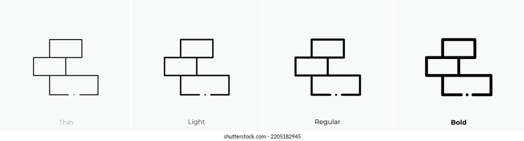 blocks icon. Thin, Light Regular And Bold style design isolated on white background