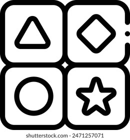 blocks icon. Thin Linear Style Design Isolated On White Background