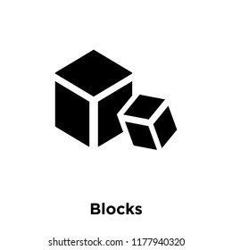 Blocks icon vector isolated on white background, logo concept of Blocks sign on transparent background, filled black symbol