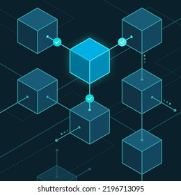 Blocks Joined Together In A Network: Blockchain And Digital Ledger