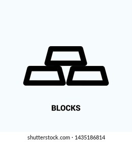 blocks line icon on white background