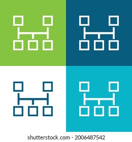 Blockschema Flat Vier-Farb-Minimal-Icon-Set