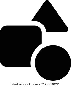 Blocks Shape Icon With Glyph Style, Kindergarten Sign And Symbol Isolated On White Background