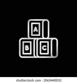 Blocks silver plated metallic icon