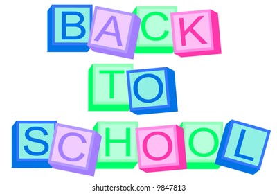 Blocks spell out: Back to school