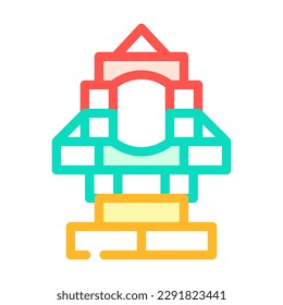 blocks toy child color icon vector. blocks toy child sign. isolated symbol illustration