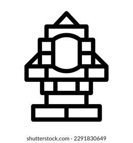 blocks toy child line icon vector. blocks toy child sign. isolated contour symbol black illustration
