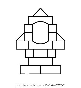 blocks toy child line icon vector. blocks toy child sign. isolated contour symbol black illustration