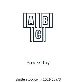 Blocks toy concept line icon. Linear Blocks toy concept outline symbol design. This simple element illustration can be used for web and mobile UI/UX.