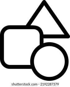 Blocks Toy Icon With Outline Style, Kindergarten Sign And Symbol Isolated On White Background