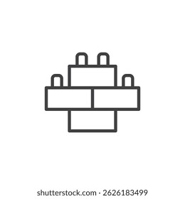Blocks toy line icon. linear style sign for mobile concept and web design. Building blocks outline vector icon. Symbol, logo illustration. Vector graphics